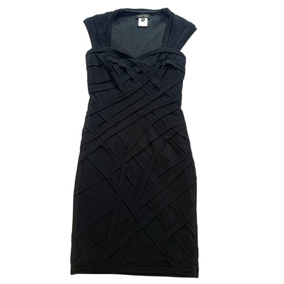 Tadashi Shoji Black Bandage Bodycon Sheath Cocktail Dress Size Small - Picture 2 of 16